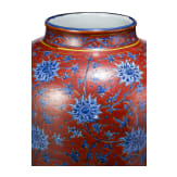 Sehr gro&szlig;e Vase mit Lotusbl&uuml;ten, China, wohl sp&auml;te Ming-Dynastie