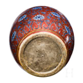 Sehr gro&szlig;e Vase mit Lotusbl&uuml;ten, China, wohl sp&auml;te Ming-Dynastie