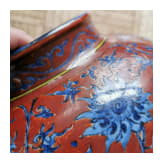 Sehr gro&szlig;e Vase mit Lotusbl&uuml;ten, China, wohl sp&auml;te Ming-Dynastie