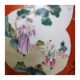 Korallenrot glasierter Famille-rose-Pinseltopf, China, wohl sp&auml;tes 19. Jhdt.