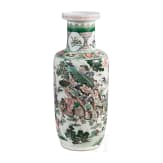 Gro&szlig;e Famille-verte-Vase mit Soldaten, China, 19./20. Jhdt.