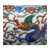 Doppelk&uuml;rbis-Wucai-Vase mit Jiajing-Sechszeichenmarke, China, 20. Jhdt.