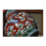 Doppelk&uuml;rbis-Wucai-Vase mit Jiajing-Sechszeichenmarke, China, 20. Jhdt.