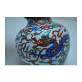 Doppelk&uuml;rbis-Wucai-Vase mit Jiajing-Sechszeichenmarke, China, 20. Jhdt.