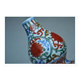 Doppelk&uuml;rbis-Wucai-Vase mit Jiajing-Sechszeichenmarke, China, 20. Jhdt.