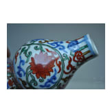 Doppelk&uuml;rbis-Wucai-Vase mit Jiajing-Sechszeichenmarke, China, 20. Jhdt.