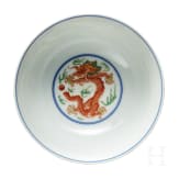 Doucai-Drachenschale mit Kangxi-Marke, wohl aus dieser Epoche