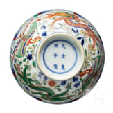 Doucai-Drachenschale mit Kangxi-Marke, wohl aus dieser Epoche