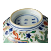 Doucai-Drachenschale mit Kangxi-Marke, wohl aus dieser Epoche