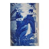Gro&szlig;e blaue-wei&szlig;e Vase mit Soldatenszene, China, wohl Kangxi-Periode (18. Jhdt.)