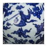Gro&szlig;e blau-wei&szlig;e Doppelk&uuml;rbisvase, China, wohl Wanli-Periode