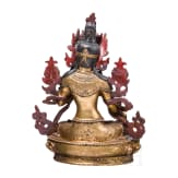 Edelsteinbesetzte und lackierte Gr&uuml;ne Tara, China, Republikzeit (1912 - 1949)