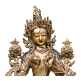 Edelsteinbesetzte und lackierte Gr&uuml;ne Tara, China, Republikzeit (1912 - 1949)