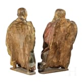 Zwei M&ouml;nche, polychrom gefasstes Holz, Macao/China, 18. - 19. Jhdt.