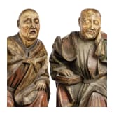 Zwei M&ouml;nche, polychrom gefasstes Holz, Macao/China, 18. - 19. Jhdt.