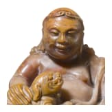 Luohan-Figur aus Speckstein, China, 18. Jhdt.