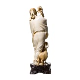 Gro&szlig;e Elfenbeinfigur Shou Xings, China, um 1900