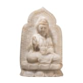 Massive Alabasterfigur der Guanyin, China, um 1900