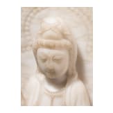 Massive Alabasterfigur der Guanyin, China, um 1900