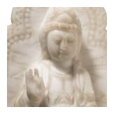 Massive Alabasterfigur der Guanyin, China, um 1900