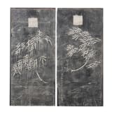 Steinabreibung auf Xuan-Papier mit Bambuszweigen, China, wohl Qing-Dynastie