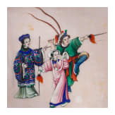 Ein Paar Temperabilder auf Reispapier, China, 18. Jhdt.