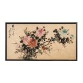Feines Blumenbild in Aquarell, China, 1. H&auml;lfte 20. Jhdt.