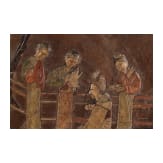 Steineingelegtes Holzpaneel, China, 19. Jhdt.