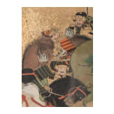K&auml;mpfende Samurai, Rimpa-Blattgoldmalerei, Japan, Edo-/Meiji-Periode