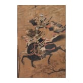 Rasende Samurai, Rimpa-Blattgoldmalerei, Japan, Edo-/Meiji-Periode