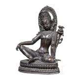 Bronzestatuette der Indra, Nepal, sp&auml;tes 19. Jhdt.