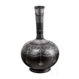 Silbereingelegte Bidri-Flasche, Indien, um 1800