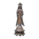 Vergoldete Bronzestatuette Avalokiteshvaras, Korea, Vereinigtes Silla (668 - 935)