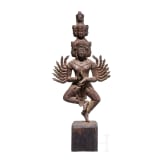 Bronze-Statuette einer tanzenden Hevajra (Ardhaparyanka), Bayon-Stil, Kambodscha, Khmer-Reich, 12. - 13. Jhdt.