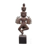 Bronze-Statuette einer tanzenden Hevajra (Ardhaparyanka), Bayon-Stil, Kambodscha, Khmer-Reich, 12. - 13. Jhdt.