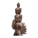 Bronze-Statuette einer tanzenden Hevajra (Ardhaparyanka), Bayon-Stil, Kambodscha, Khmer-Reich, 12. - 13. Jhdt.