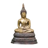 Shakyamuni in Dhyana-Mudra aus vergoldeter Bronze, Thailand, Lan-Na-K&ouml;nigreich, 15./16. Jhdt.