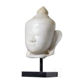 Buddhakopf aus Alabaster, Burma, Shan-Stil, 18./19. Jhdt.