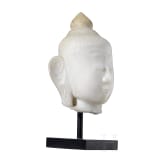 Buddhakopf aus Alabaster, Burma, Shan-Stil, 18./19. Jhdt.
