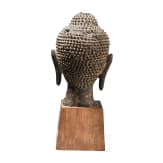 Bronzener Buddhakopf im Sukhotai-Stil, Thailand, wohl 18./fr&uuml;hes 19. Jhdt.