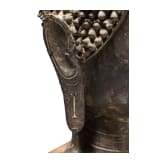 Bronzener Buddhakopf im Sukhotai-Stil, Thailand, wohl 18./fr&uuml;hes 19. Jhdt.