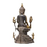Lackierte und vergoldete Buddhafigur, Burma, 17./18. Jhdt.