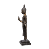 Gro&szlig;e Bronze des stehenden Buddha, Thailand, 18./19. Jhdt.