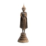 Stehender Buddha aus Bronze, Thailand, 19. Jhdt.