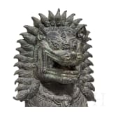 Ein Paar Tempell&ouml;wen aus Bronze, Burma, 19. Jhdt.