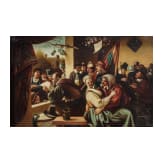 Ein Paar kleine Genrebilder in der Art des Jan Steen, fl&auml;misch, 19. Jhdt.