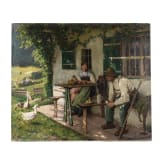 Emil Rau, "Rast vor der Almstube", M&uuml;nchen, um 1900