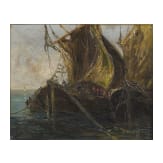 Otto Pippel - Im Fischerhafen, deutsch, 1. H&auml;lfte 20. Jhdt.