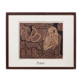 Nach Pablo Picasso, "Femme dans un Fauteuil et Guitariste", Linolschnitt, Frankreich, 2. H&auml;lfte 20. Jhdt.