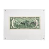Zwei-Dollar-Schein, signiert "Andy Warhol", 1976